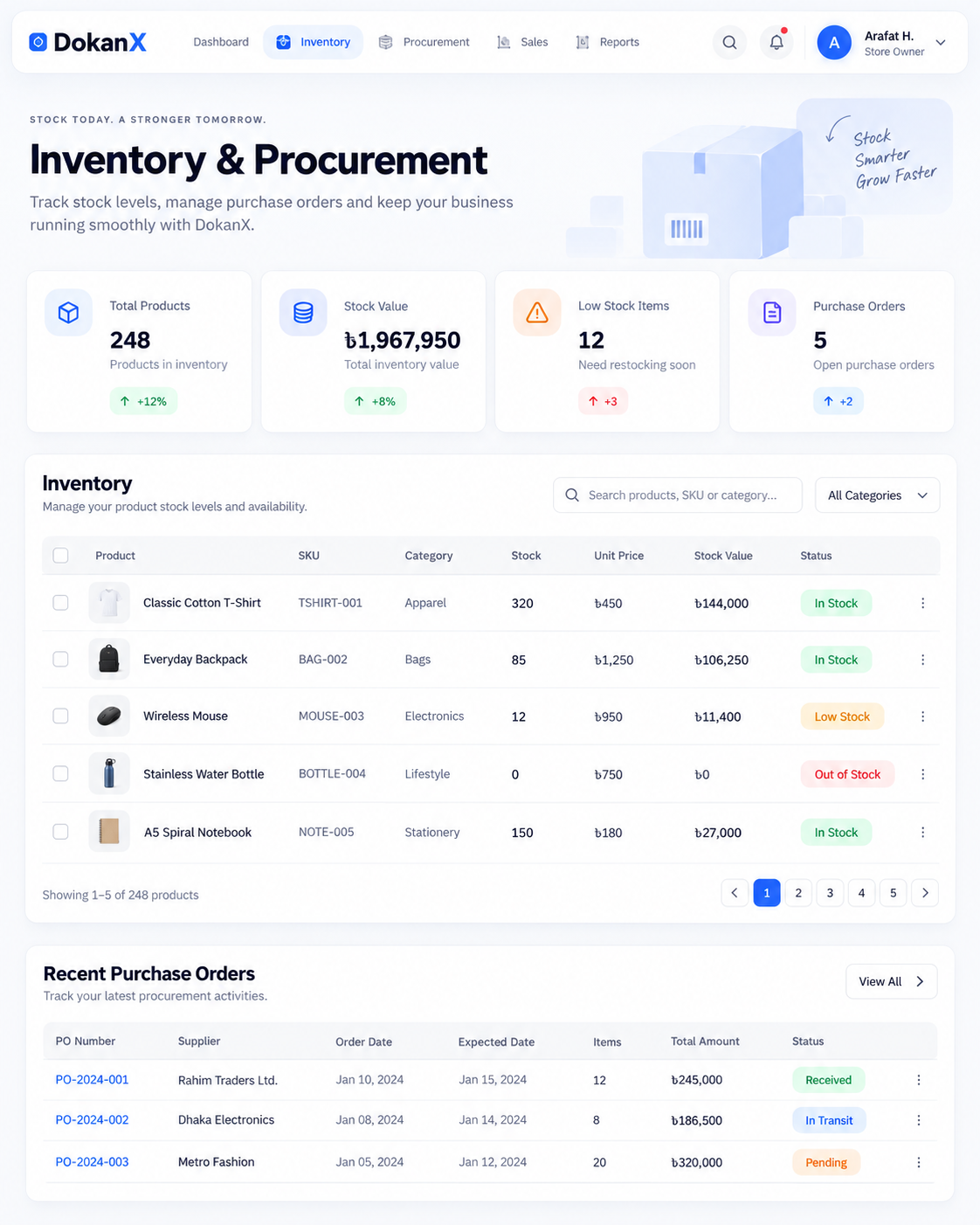 Inventory interface